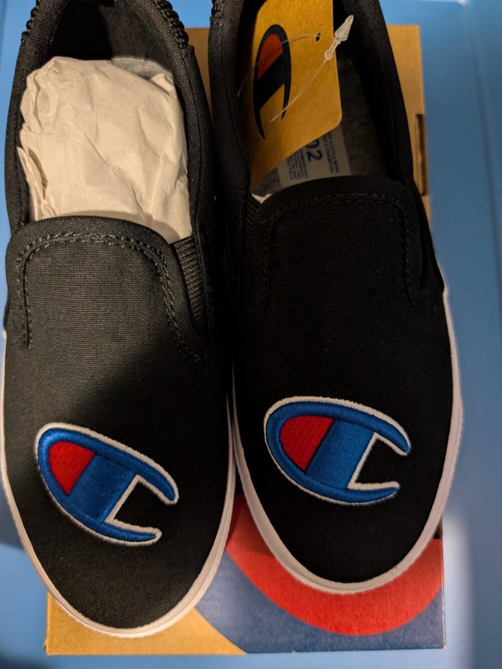 Champion kids size 2 slip on shoes brand new in box